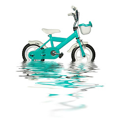 Image showing children's bicycle in a  water
