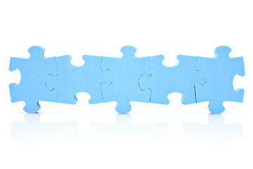 Image showing five puzzle pieces connected in a row