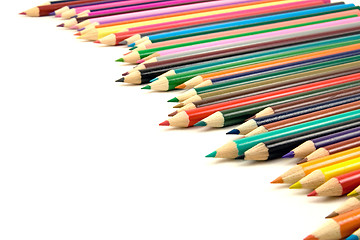 Image showing row of color pencils