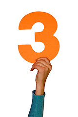 Image showing number three in hand