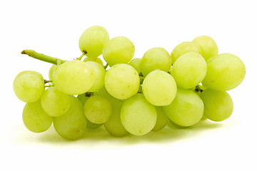 Image showing Green grapes on white