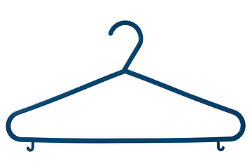 Image showing blue plastic coat hanger