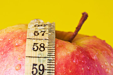 Image showing apple and measuring tape