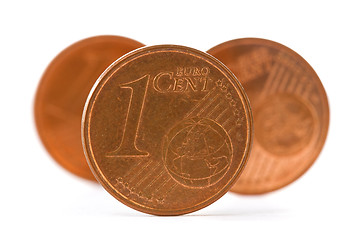 Image showing three coins of one euro cent 