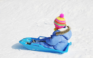 Image showing Child on sled
