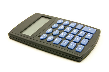 Image showing black calculator with blue buttons