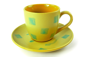 Image showing green cup with plate