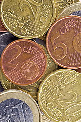 Image showing close-up of euro coins