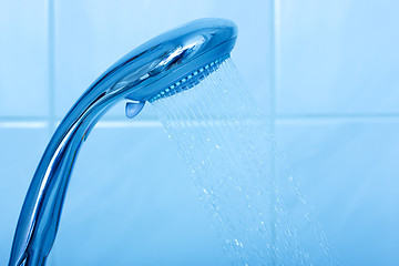 Image showing Shower head with water stream