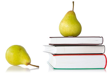 Image showing  pears and books