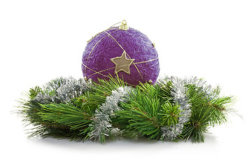 Image showing bauble and artificial wreath