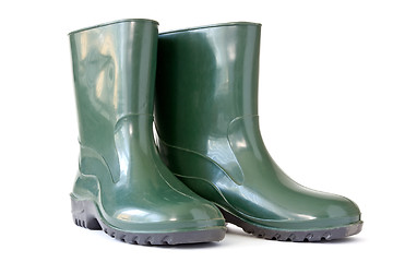 Image showing Green rubber boots