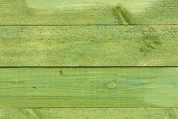 Image showing green painted wooden wall