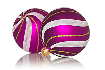 Image showing purple christmas baubles 