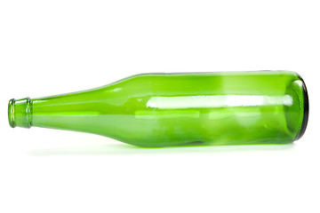 Image showing Empty green  bottle