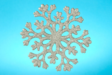 Image showing snowflake isolated on blue background