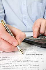 Image showing businessman working with documents