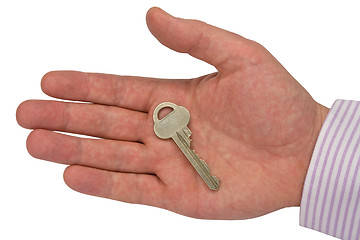 Image showing metal key in hand