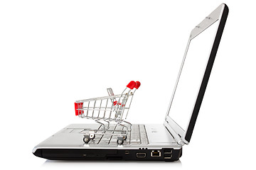 Image showing laptop with shopping cart 