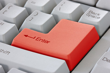 Image showing Red enter button on keyboard