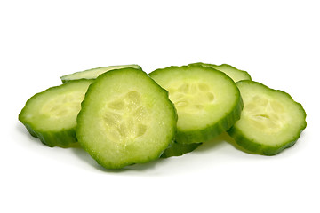 Image showing green cucumber slices