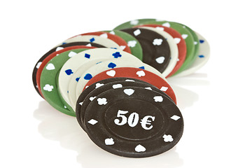 Image showing pile of poker chips 