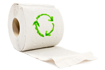 Image showing toilet paper with a  recycle symbol