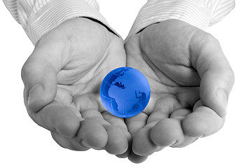 Image showing globe in hand 
