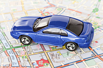 Image showing blue car on Dublin city map