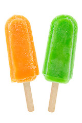 Image showing orange and kiwi popsicles