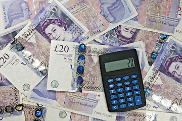 Image showing calculator and England currency