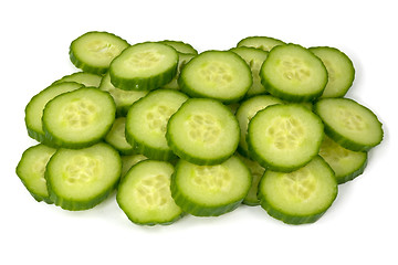 Image showing pile of cucumber slices