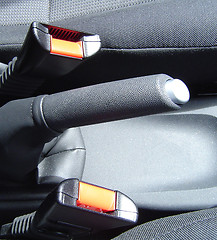 Image showing Handbrake and Seat belt fasteners