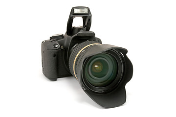 Image showing front view of modern dslr photo camera