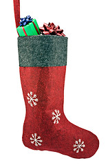 Image showing christmas sock full of gifts