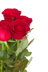 Image showing Bouquet of red roses with copy-space