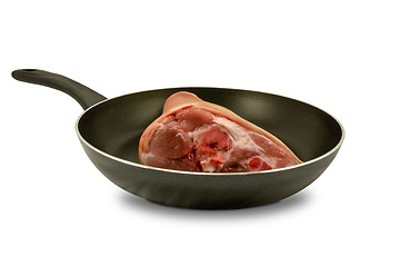 Image showing raw meat in pan