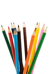 Image showing set of colored pencils isolated on white