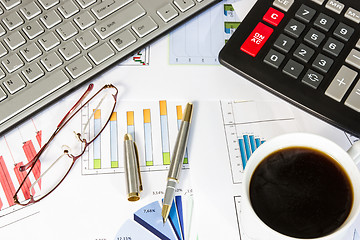 Image showing Desk of a businessman 