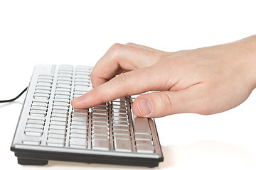 Image showing Hand typing on  computer keyboard