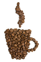 Image showing cup of coffee made from beans