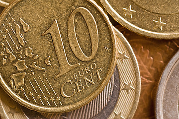 Image showing close-up of a ten cents