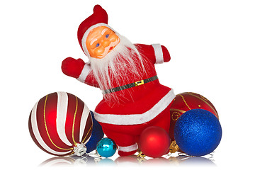 Image showing Santa claus with christmas baubles 