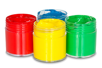 Image showing four color paint cans