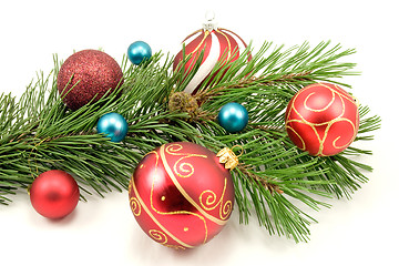 Image showing christmas decoration on a white background