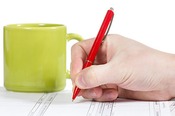 Image showing 	Businessman working  in the office 