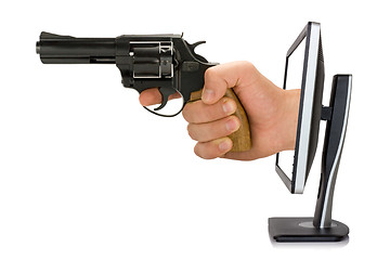 Image showing Violence on tv or internet concep