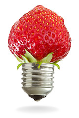 Image showing light bulb with red strawberry