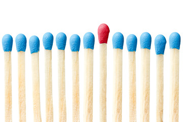 Image showing red match showing leadership concept