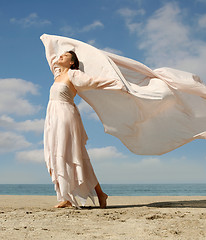 Image showing Beautiful woman on the beach